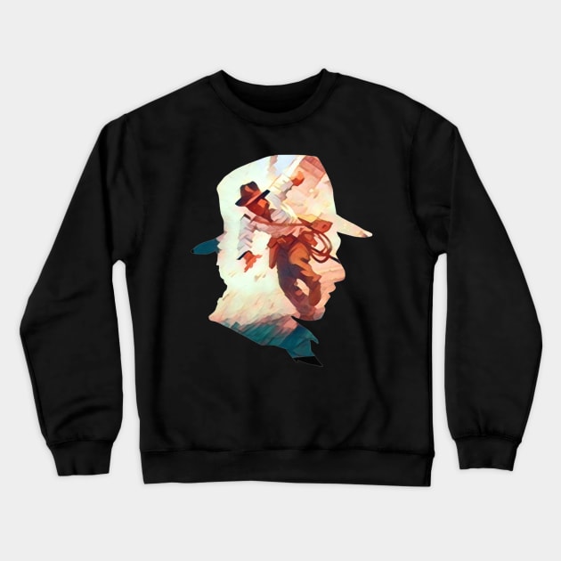 The Man in the Hat II - Indy Crewneck Sweatshirt by Fenay-Designs